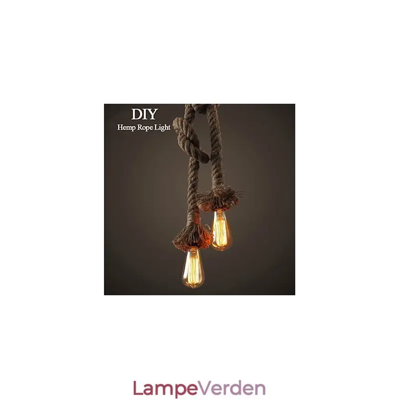 1 Let DIY Art Hemp Rope Light Creative Hemp Rope Chandelier | Gå ikke glip af tilbuddet